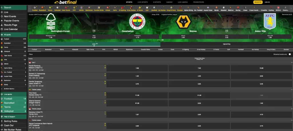 Betfinal المراهنات الرياضية كازينو